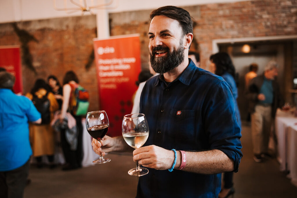 a guest grabbing some drinks