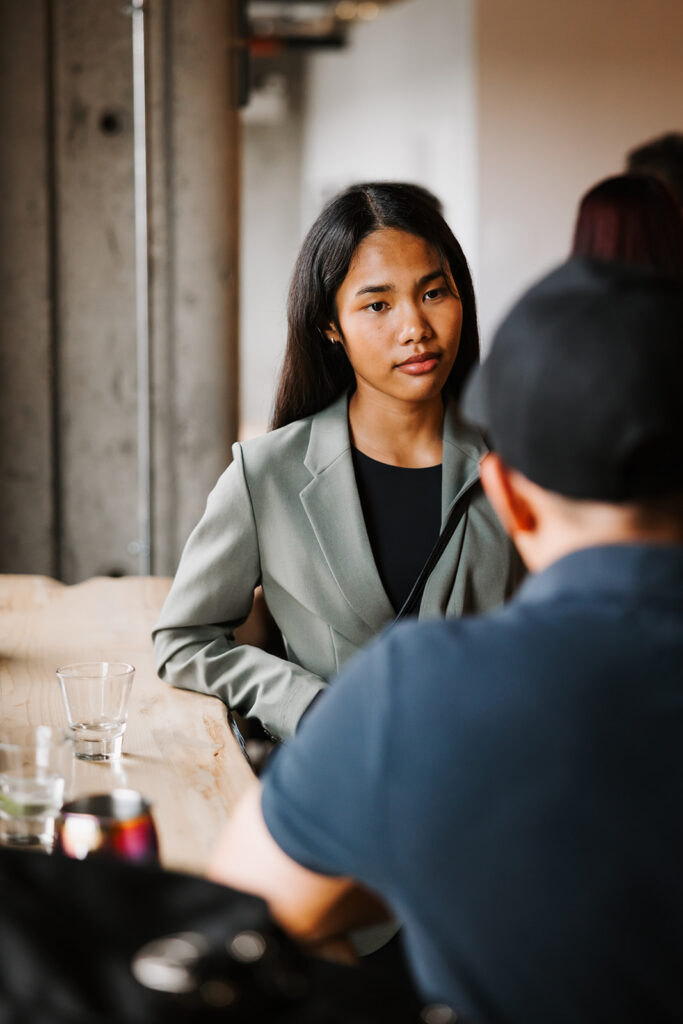 A guest connecting with a fellow business owner